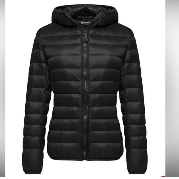 Wantdo Women's Hooded Packable Ultra Light Weight Short Down Jacket Black - Picture 1 of 9